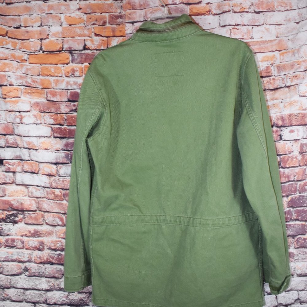 Levi's Medium Military Field Jacket Hidden Hood Army Green Parka - Picture 10 of 12